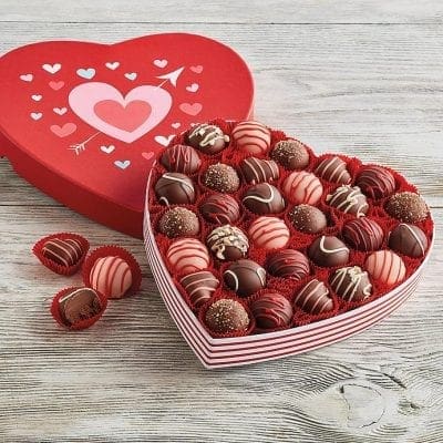 Chocolate Truffles in a Heart Tin