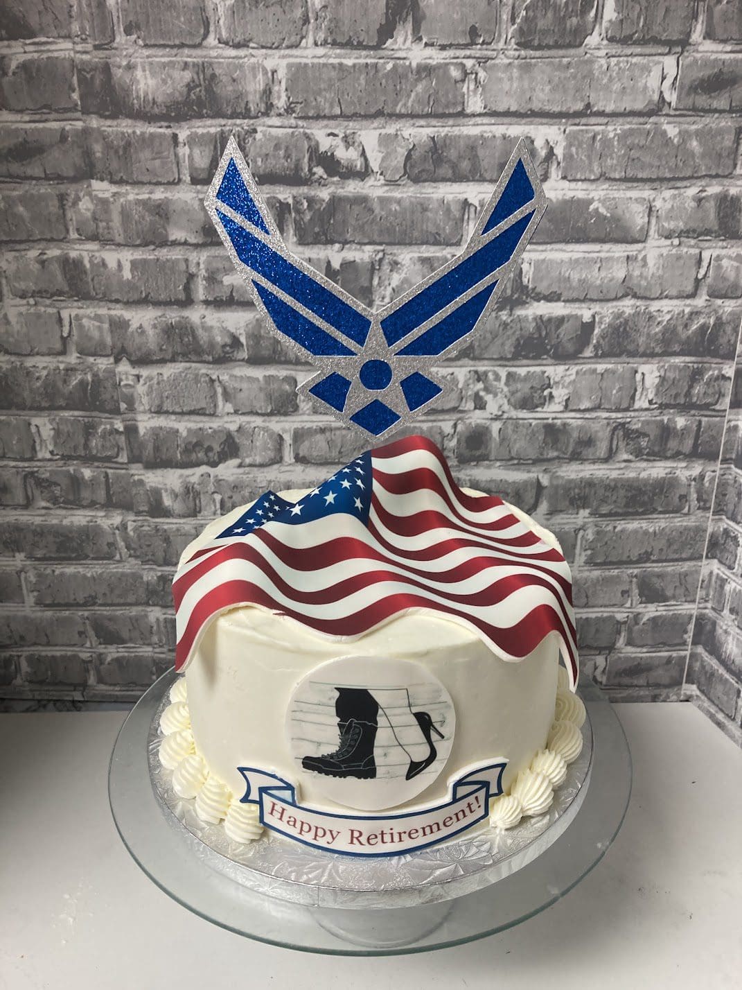 Boots to Heels USAF Retirement Cake