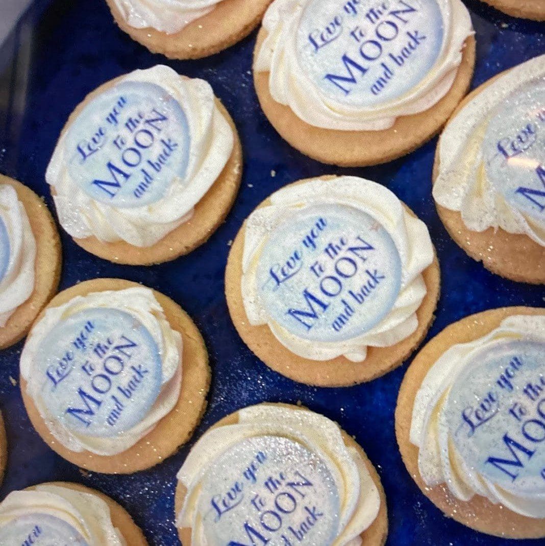 Blue Love you to the moon and back BC Cookies