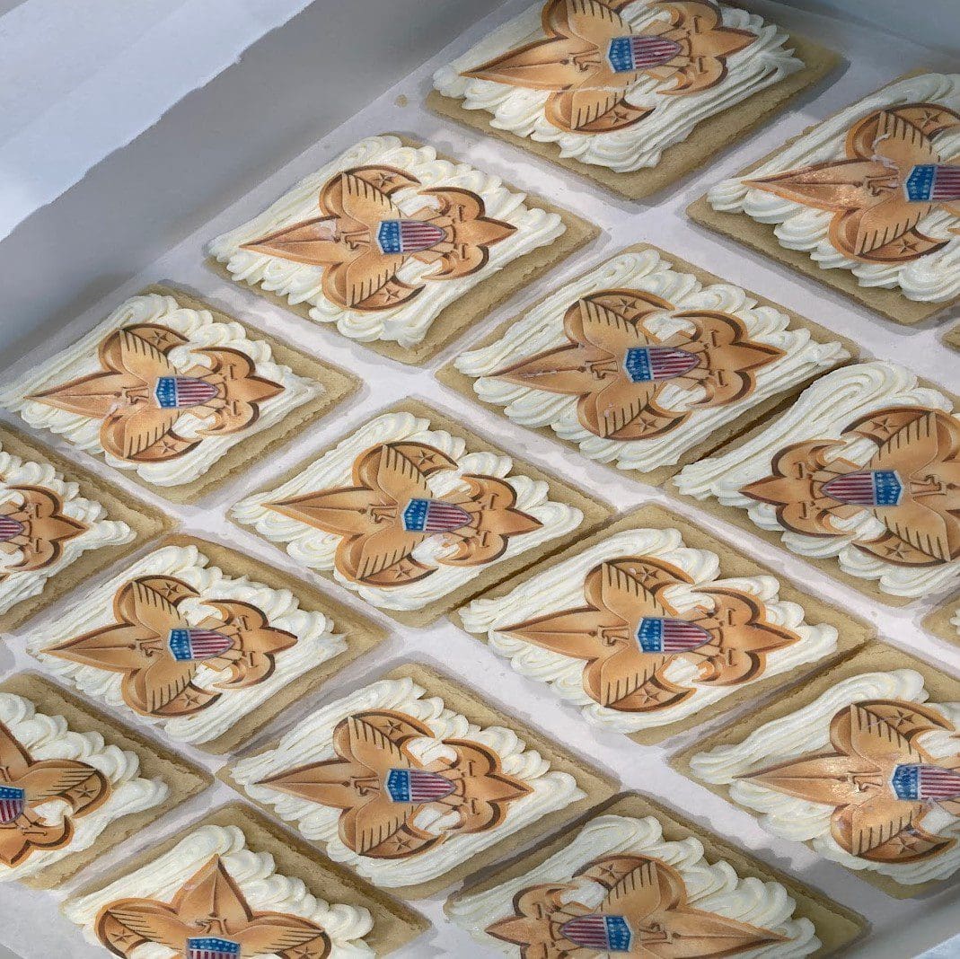 Eagle Scout Fur de lise logo BC Sugar Cookies