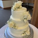TMC 3 Tier White on White Wedding Cake