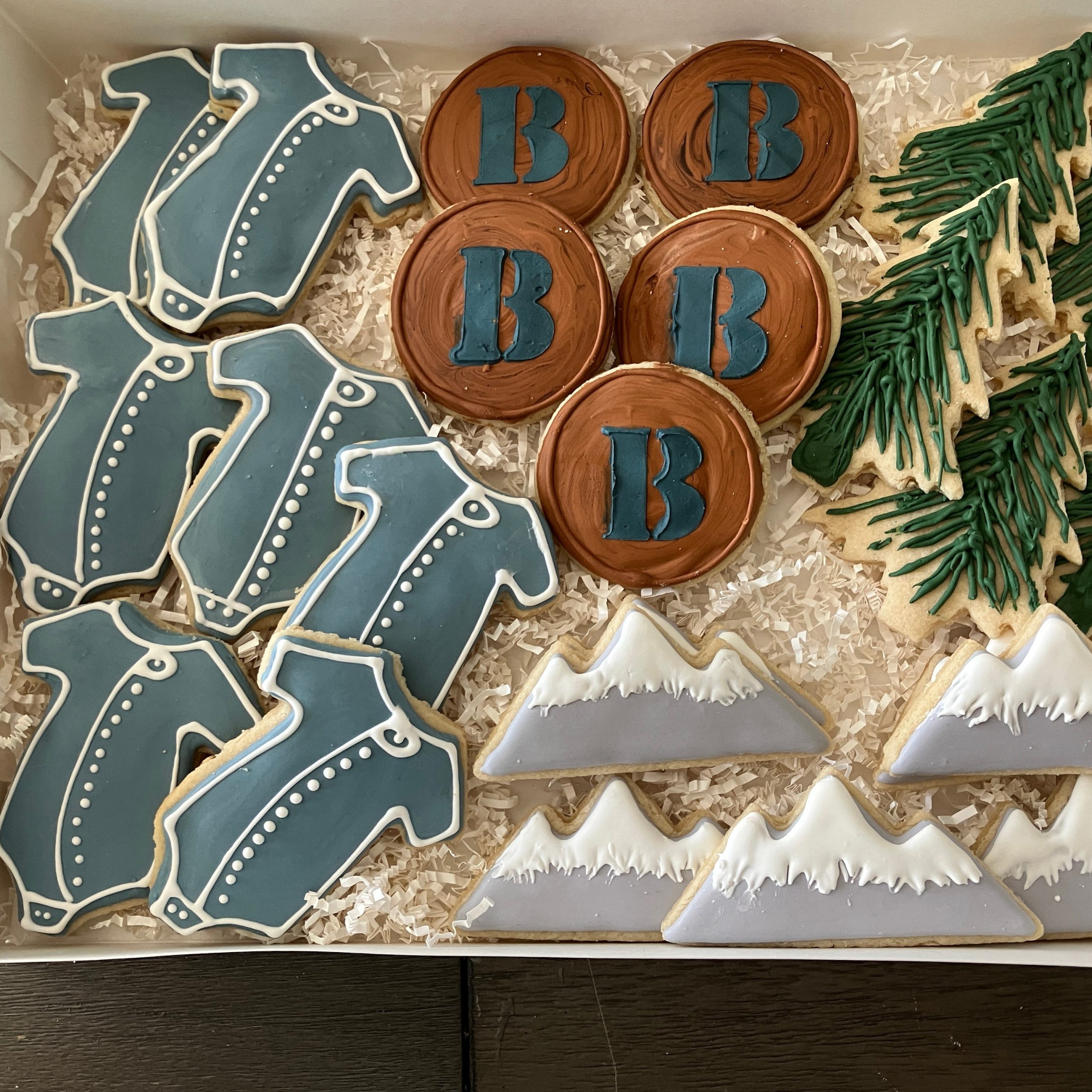 TMC - Woodland Themed Blue Baby Shower Cookies - B