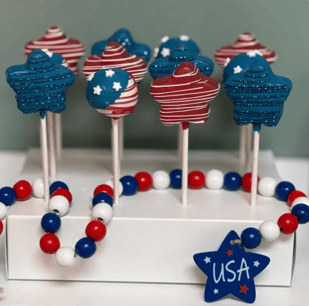 Patriot Star Cake Poppers
