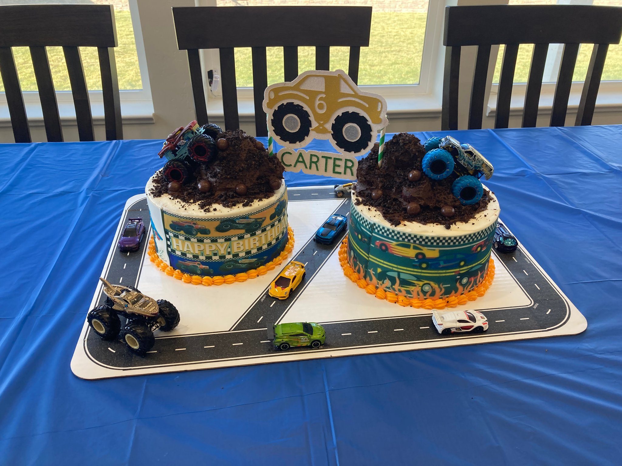 TMC - Caters 5th Bday Race Track and Monster Trucks Cakes