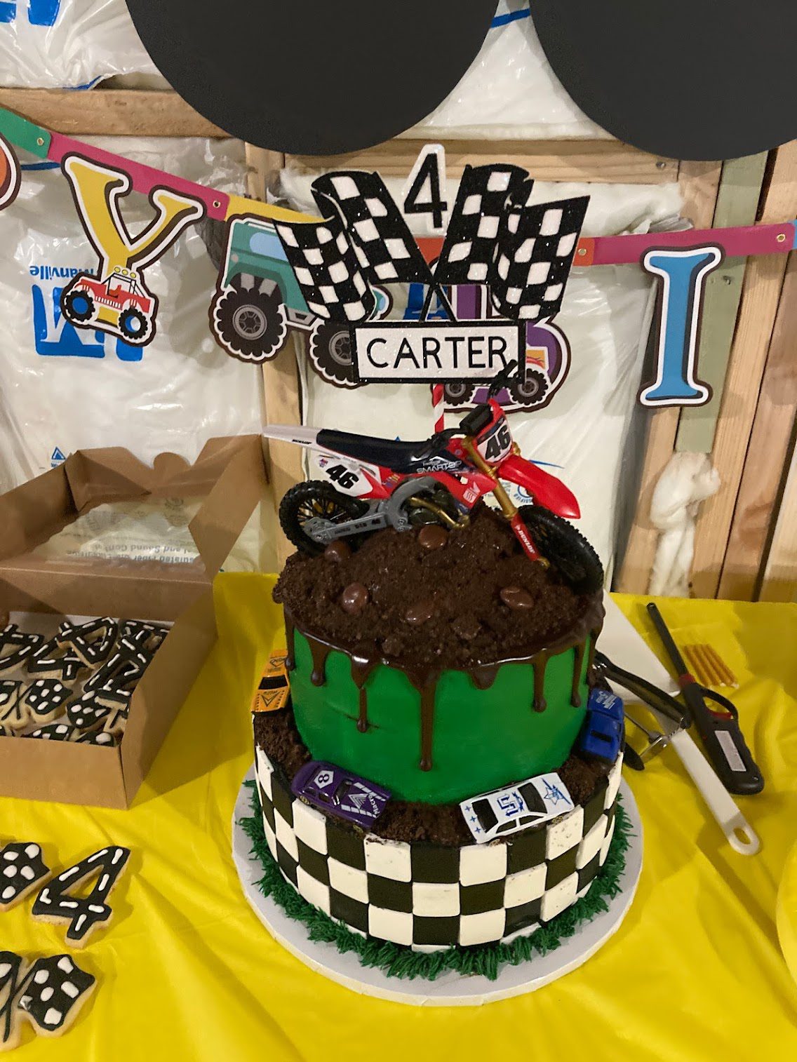 TMC - Carters 4 - 2 Tier Racing Cake and Cookies