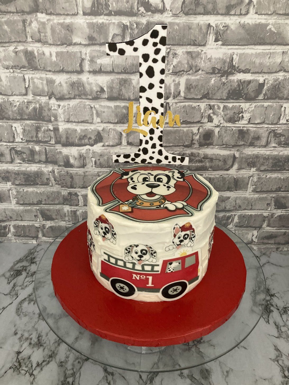 TMC - Liams 1st BDay Smash Cake Firetruck