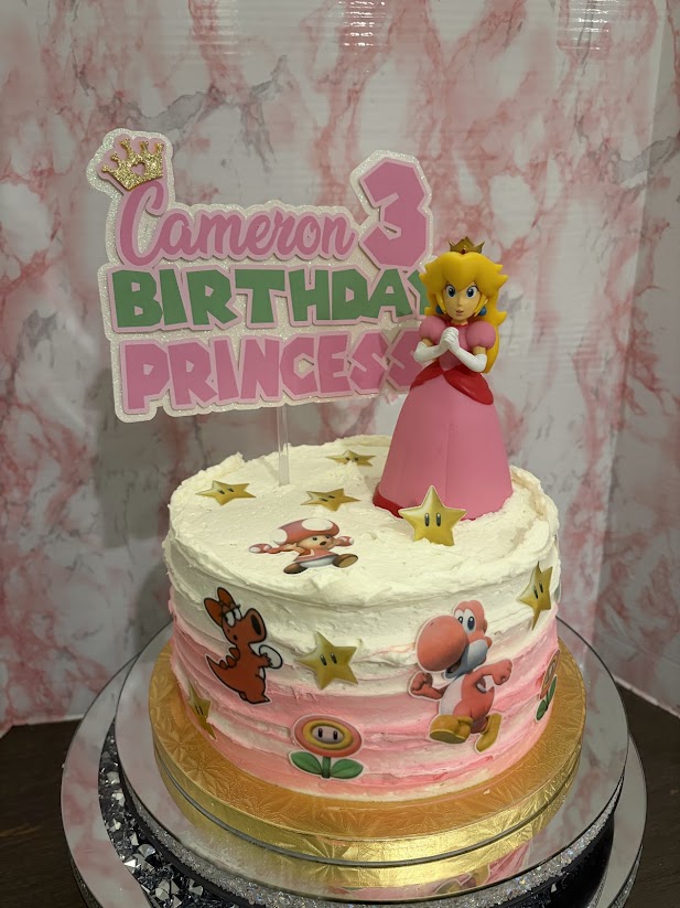 Cameron's 3rd Birthday - Pink Mario Cake