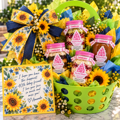 TMC-Love-in-a-Jar-Sunflower-40th-Birthday-Gift Basket