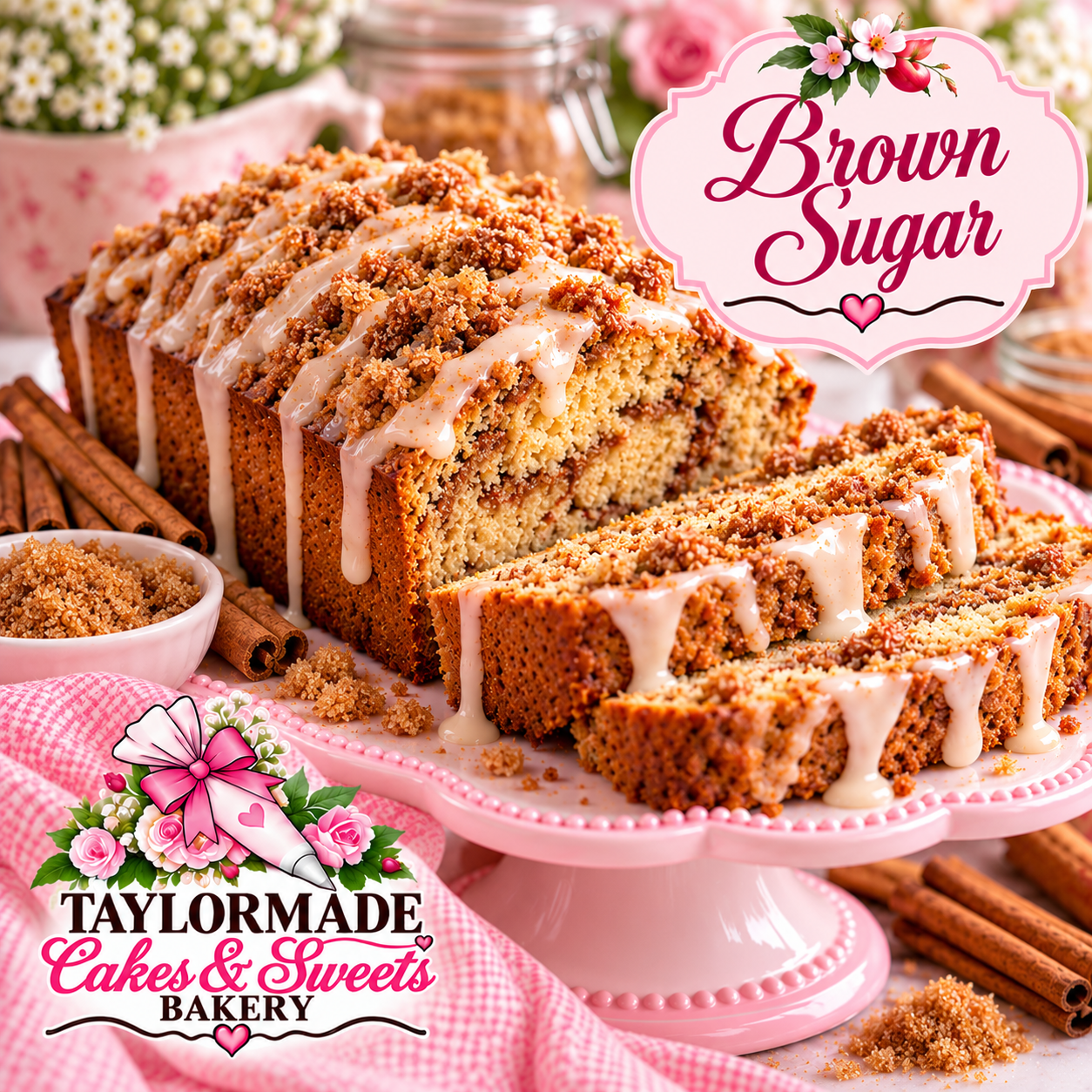 Brown Sugar Sweet Bread | TaylorMade Cakes & Sweets Bakery Brown Sugar sweet bread loaf by TaylorMade Cakes and Sweets Bakery