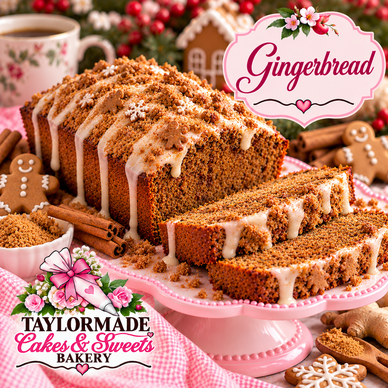 Gingerbread Sweet Bread | TaylorMade Cakes & Sweets Bakery Gingerbread sweet bread loaf by TaylorMade Cakes and Sweets Bakery